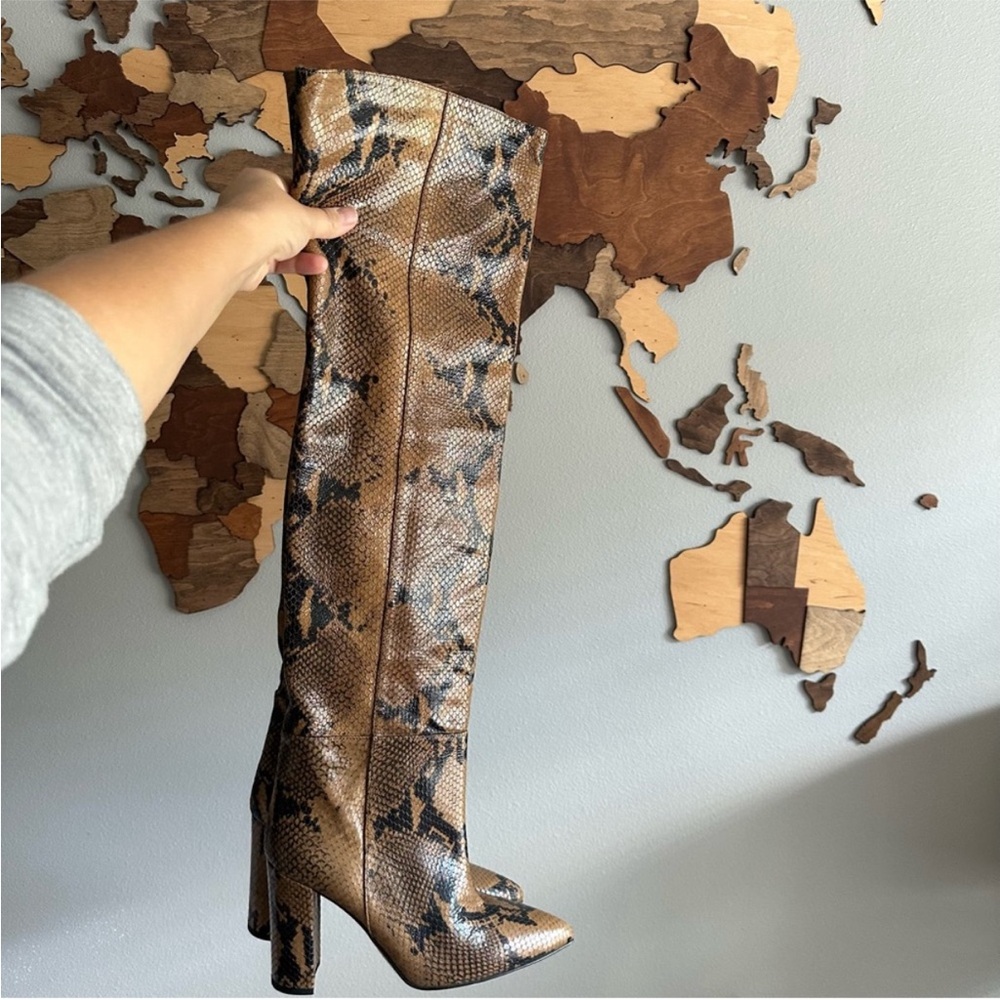 Paris Texas Cognac Python Snakeskin Effect Over-t… - image 4